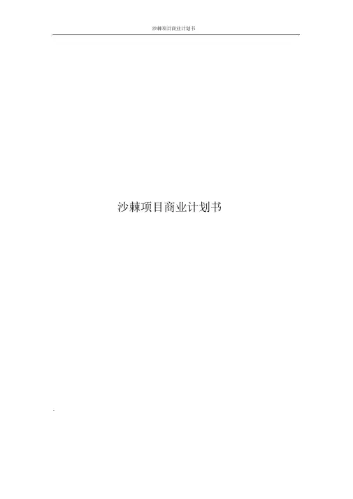 沙棘项目商业计划书