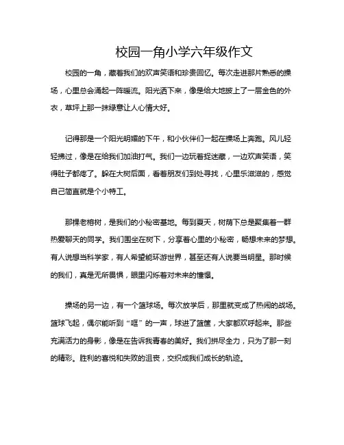 校园一角小学六年级作文