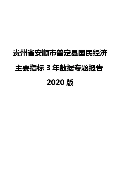 贵州省安顺市普定县国民经济主要指标3年数据专题报告2020版