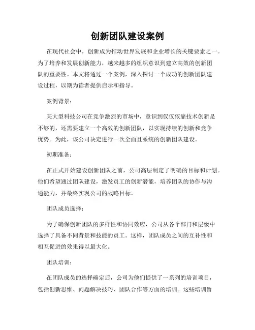 创新团队建设案例