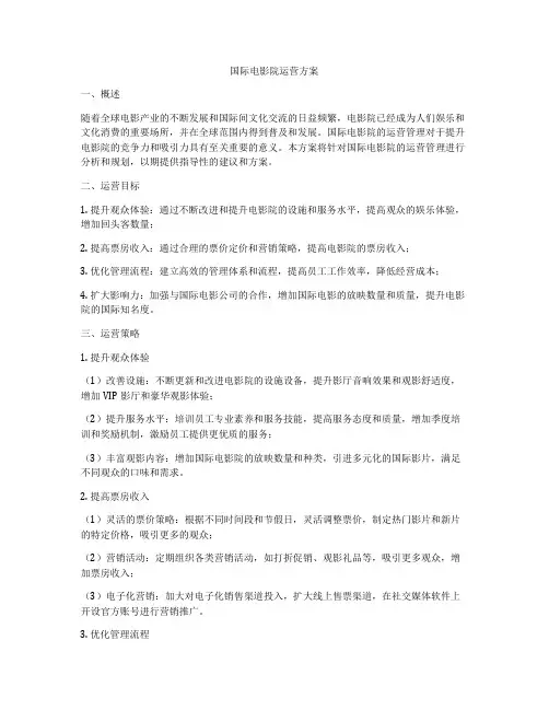 国际电影院运营方案