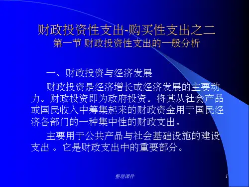 财政投资性支出的一般分析