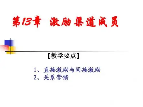 分销渠道课设,第13章激励渠道成员