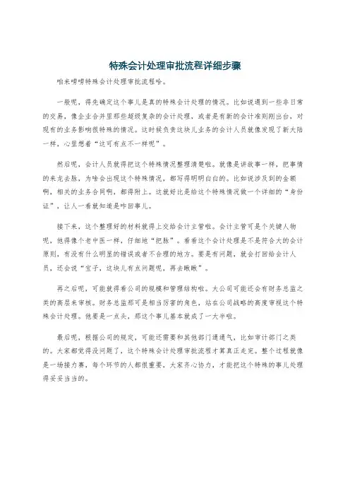 特殊会计处理审批流程详细步骤