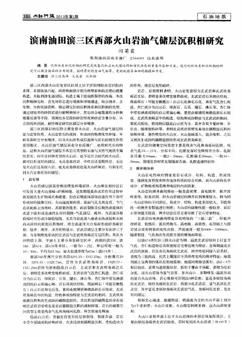 滨南油田滨三区西部火山岩油气储层沉积相研究