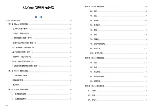 3DOne简易操作教程
