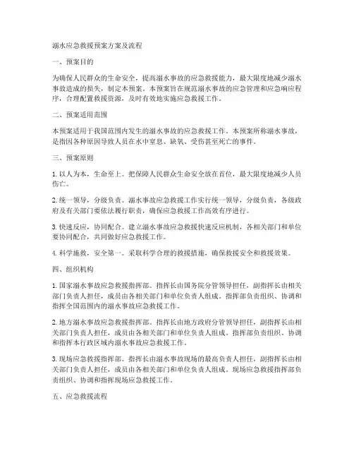 溺水应急救援预案方案及流程