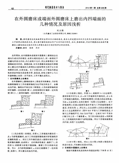 在外圆磨床或端面外圆磨床上磨出内凹端面的几种情况及原因浅析