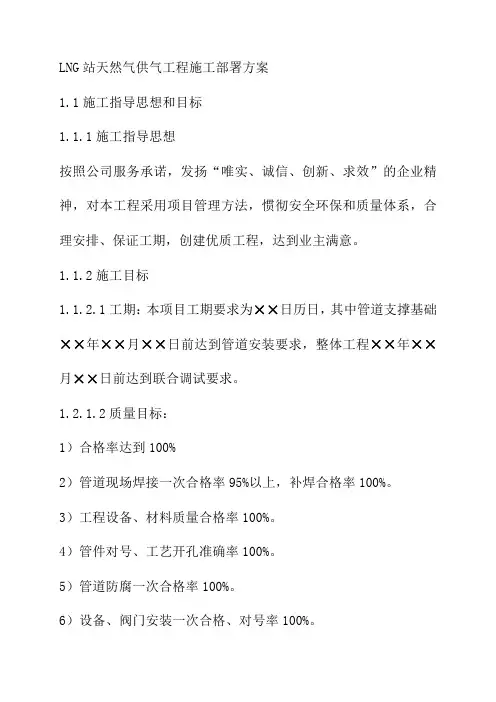 LNG站天然气供气工程施工部署方案