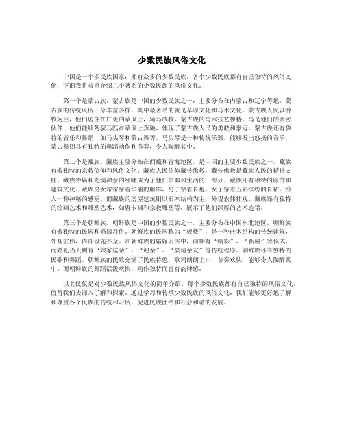 少数民族风俗文化