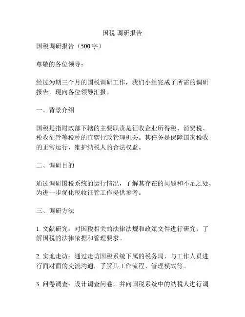 国税 调研报告