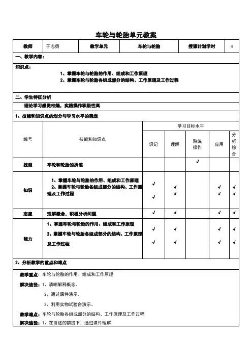 车轮和轮胎电子教案