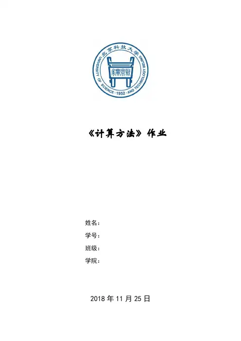 北科大丁军计算方法作业