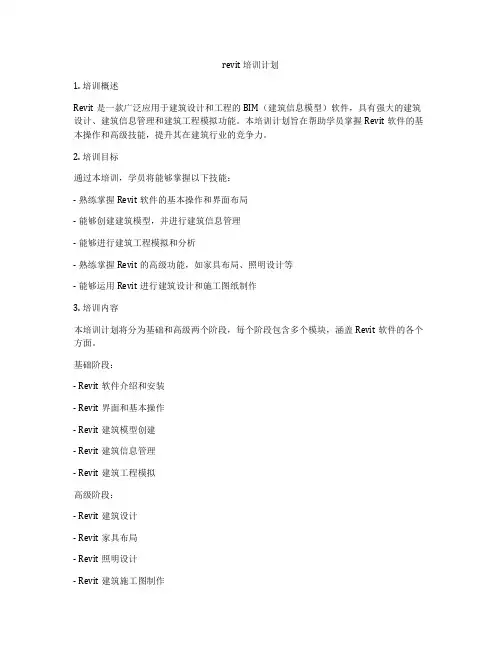 revit 培训计划