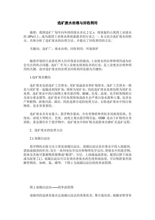 选矿废水治理与回收利用