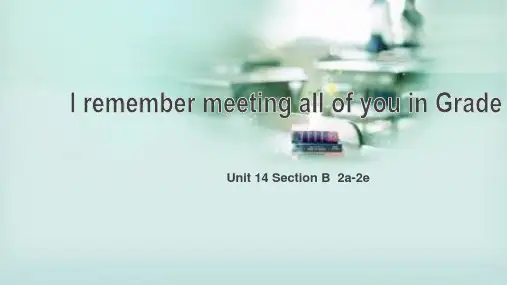 Unit14SectionB2a-2e课件-人教版英语九年级全册