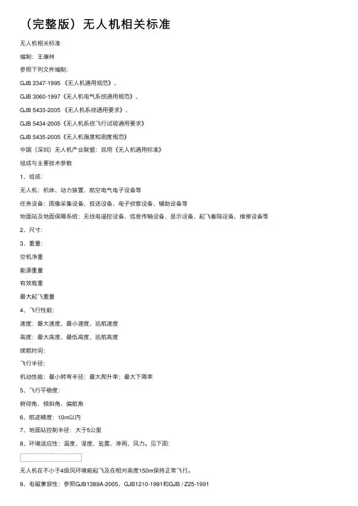 （完整版）无人机相关标准