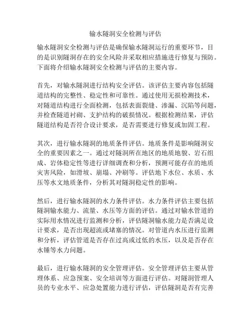输水隧洞安全检测与评估