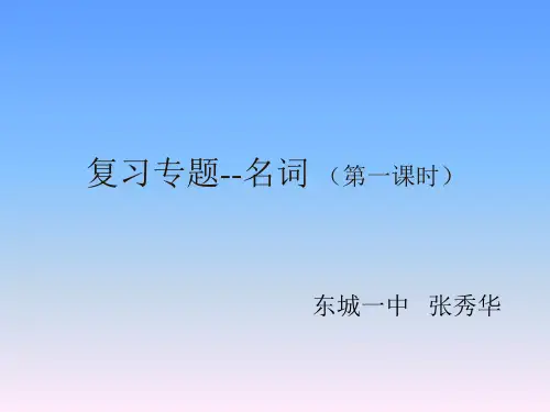 2015-2016学年仁爱版九年级英语中考二轮专题复习课件复习专题--名词(PPT).ppt