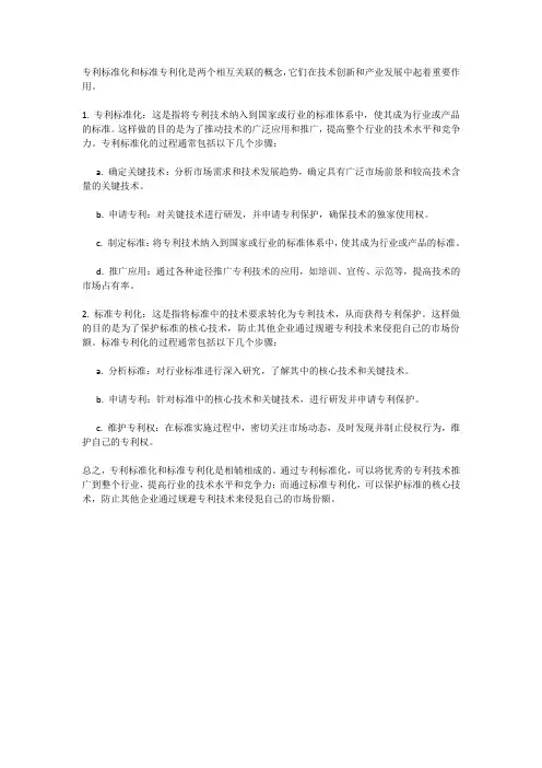 专利标准化 标准专利化
