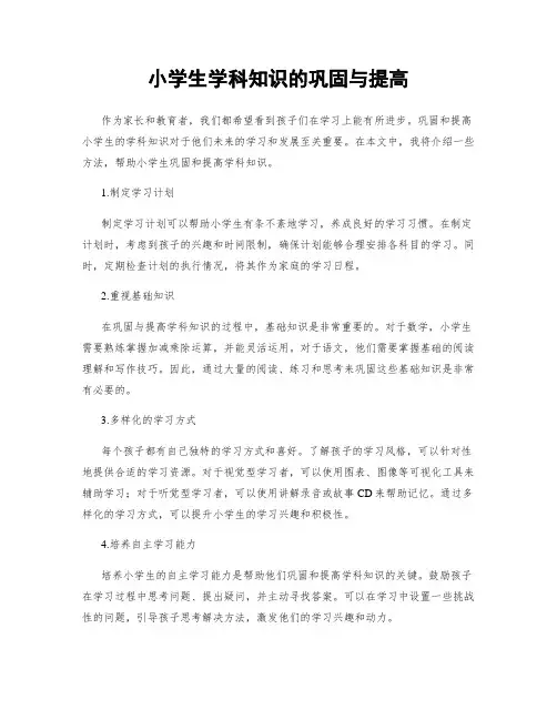 小学生学科知识的巩固与提高