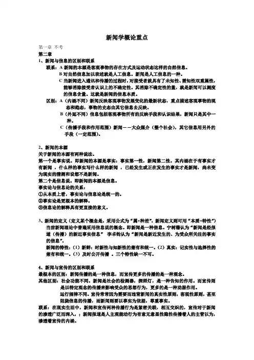 新闻学概论重点