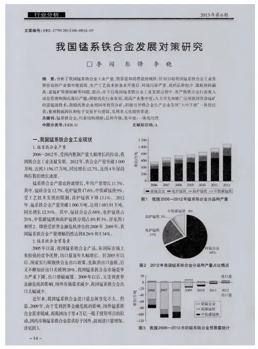 我国锰系铁合金发展对策研究