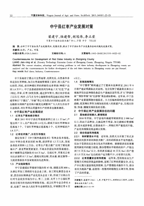 中宁县红枣产业发展对策
