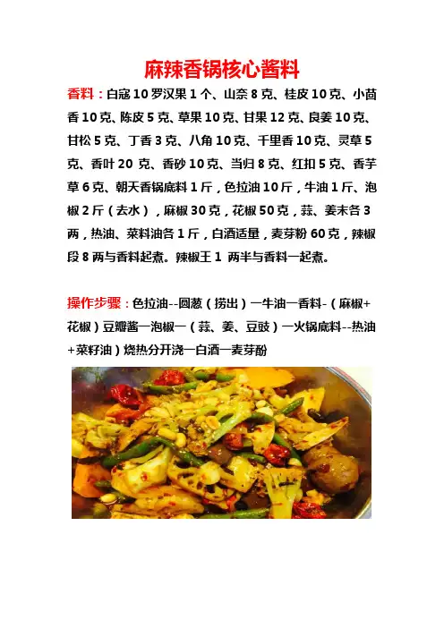 麻辣香锅核心酱料