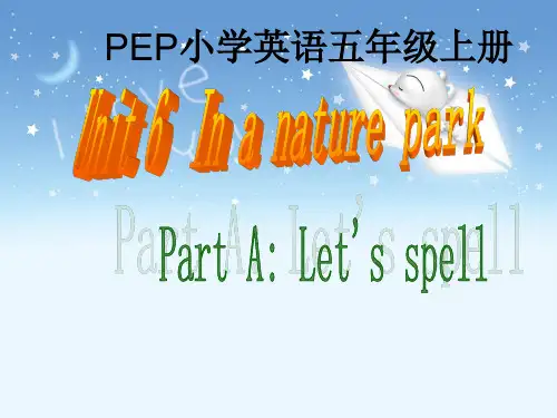 PEP五年级上册 Unit6 A Let' s  spell