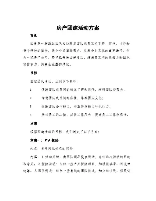 房产团建活动方案