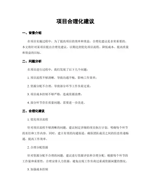 项目合理化建议