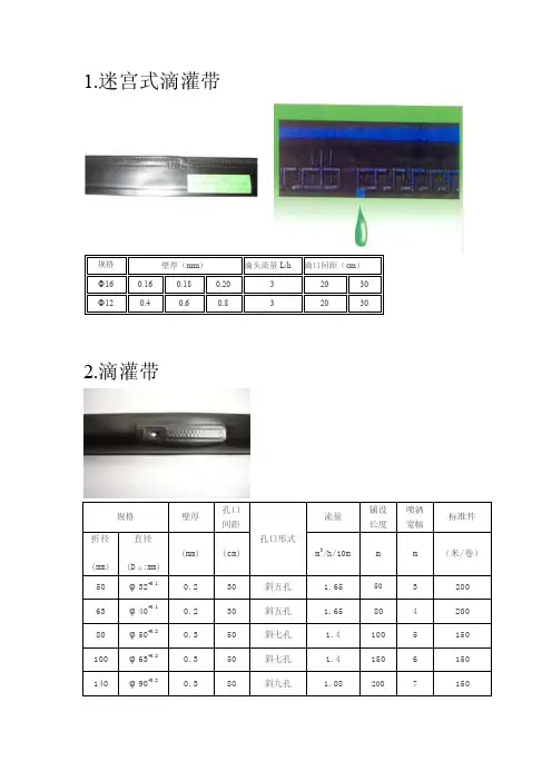 【2017年整理】各种滴灌带介绍和标准