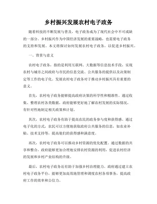 乡村振兴发展农村电子政务