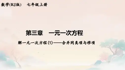 .2解一元一次方程(1)——合并同类项与移项 讲练课件 2023-2024学年七年级数学