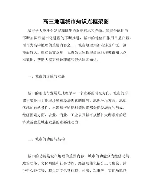 高三地理城市知识点框架图