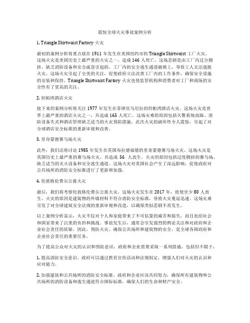 震惊全球火灾事故案例分析