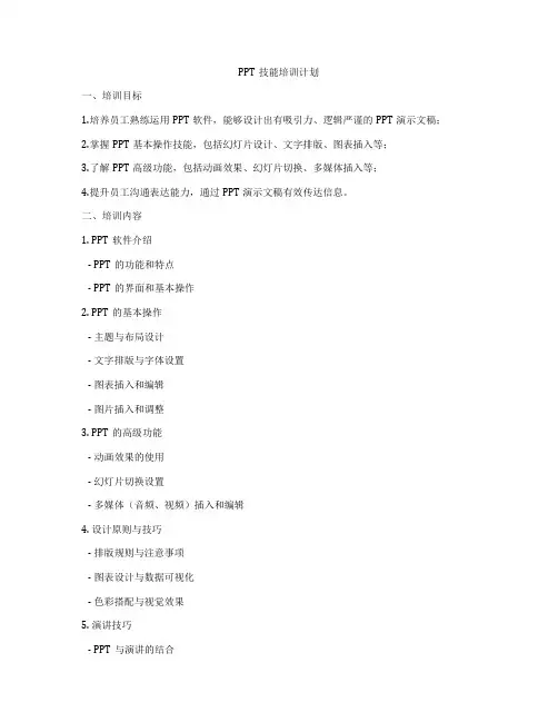 PPT技能培训计划
