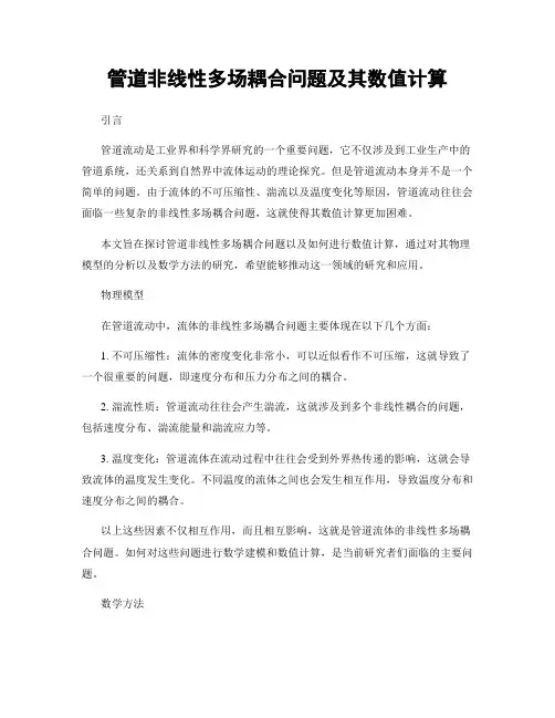 管道非线性多场耦合问题及其数值计算