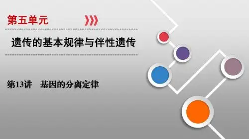 2019高考生物基因的分离定律课件(60张)