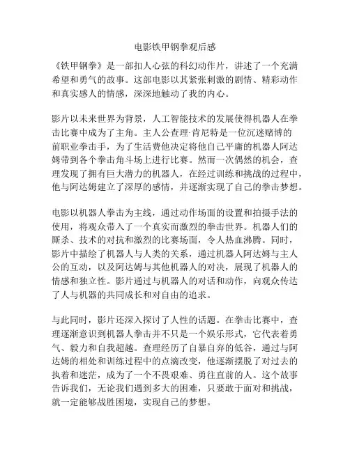 电影铁甲钢拳观后感