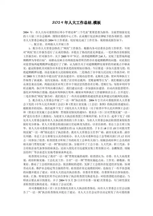 2019年人大工作总结_模板