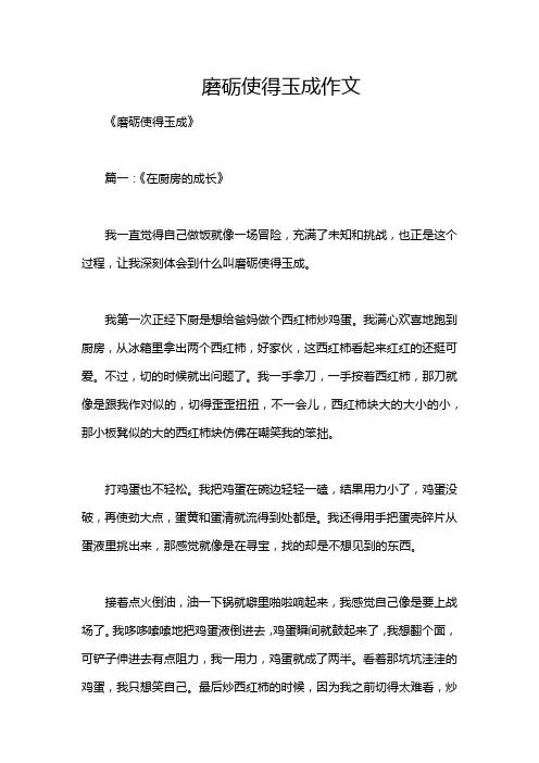 磨砺使得玉成作文