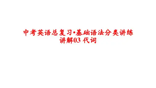 讲解03 代词-中考英语总复习基础语法分类讲练(26张PPT)