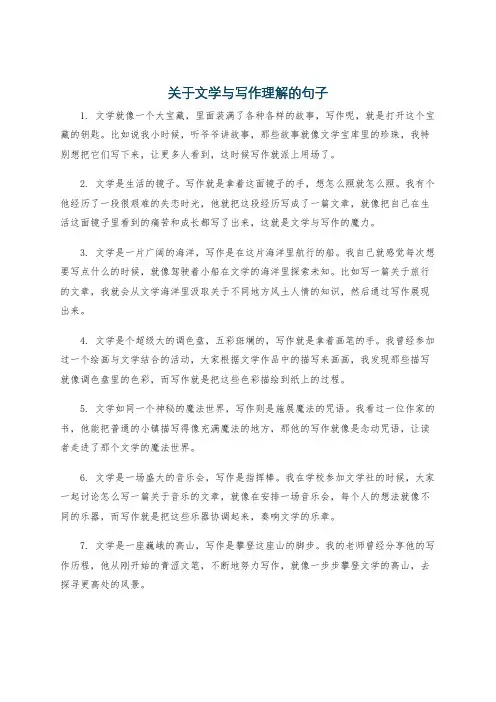 关于文学与写作理解的句子