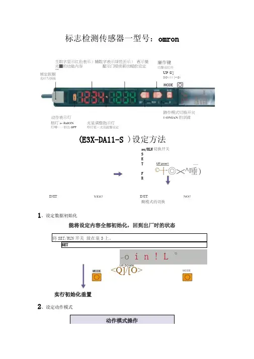 omron光纤放大器E3X-DA11-S设定方法