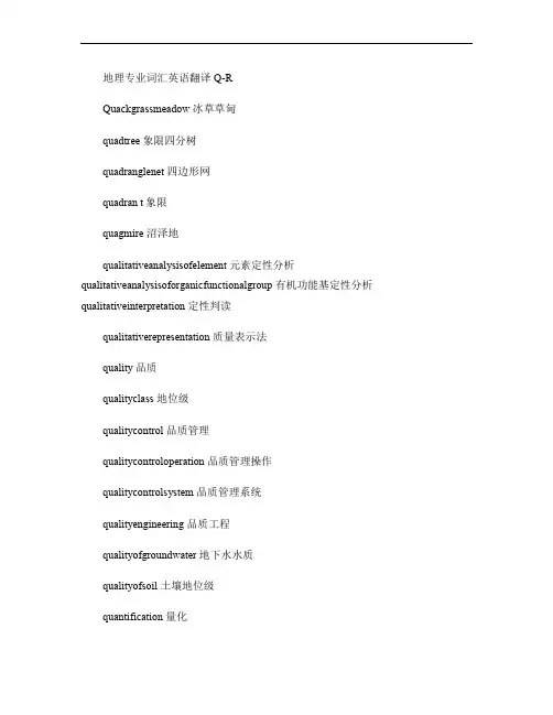 地理专业词汇英语翻译Q-R.