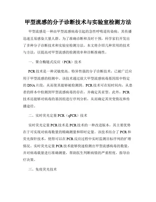 甲型流感的分子诊断技术与实验室检测方法