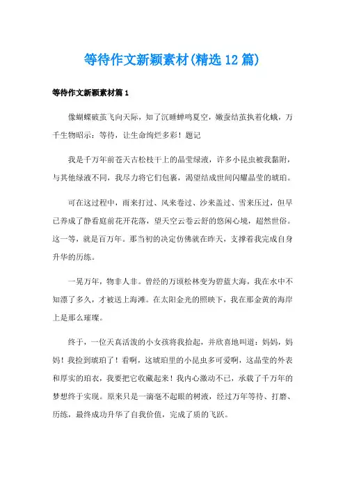 等待作文新颖素材(精选12篇)