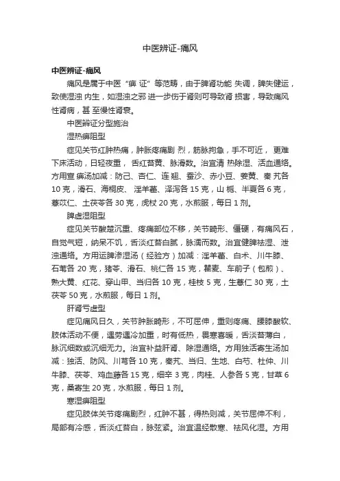 中医辨证-痛风